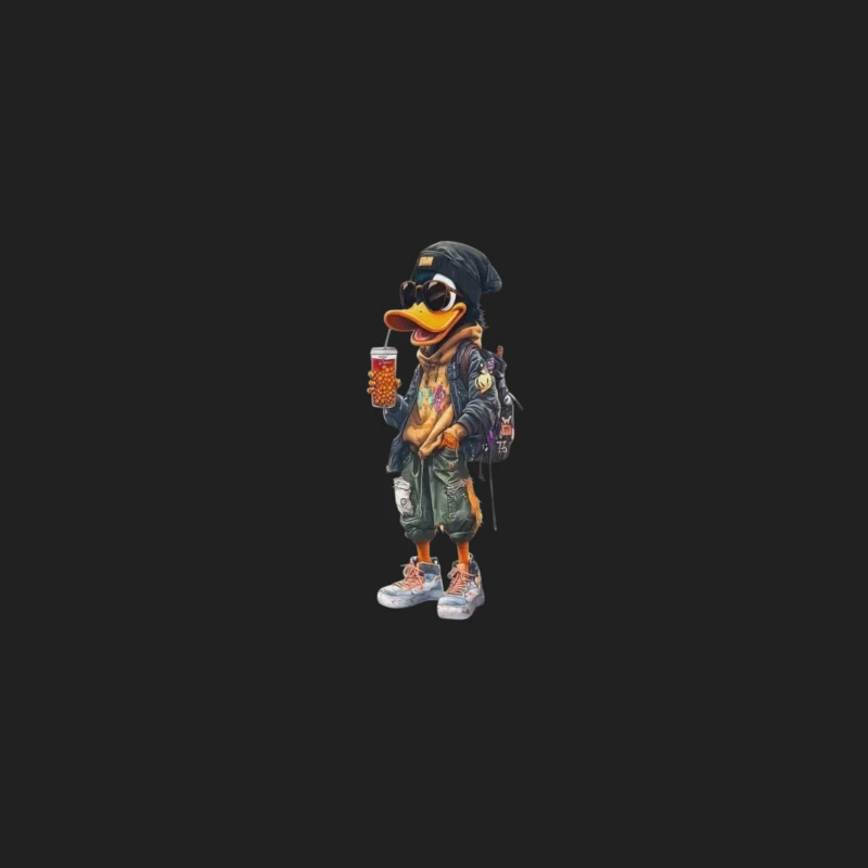 Cool Cartoon Duck with Sunglasses Bucket Hat