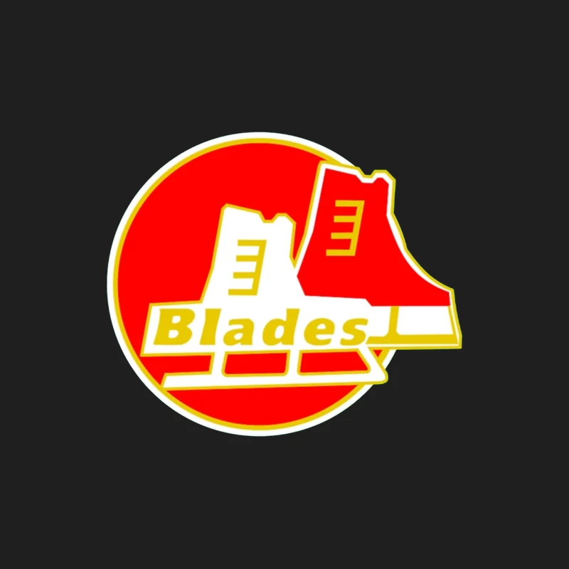 Circular Red and Yellow Ice Skate Blades Logo Male Tank Top