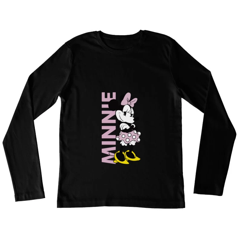 Dolce Minnie Mouse con dettagli rosa Maglietta maniche lunghe Donna