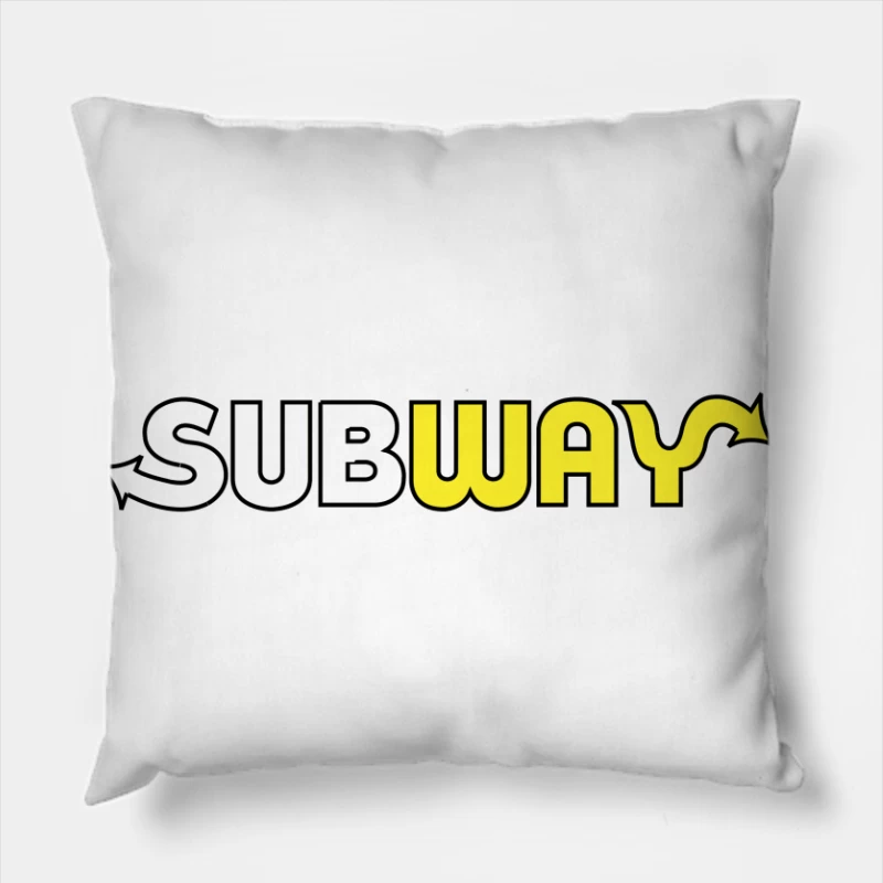 Subway Restaurant Chain Logo Design Throw Pillow