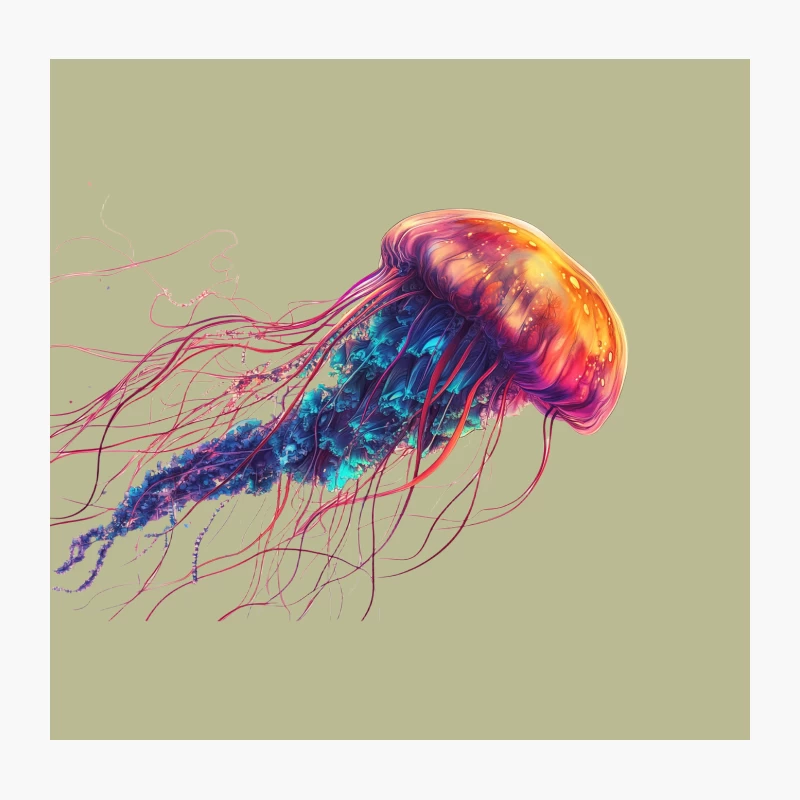 Vibrant Abstract Jellyfish: A Colorful Ocean Masterpiece Throw Pillow