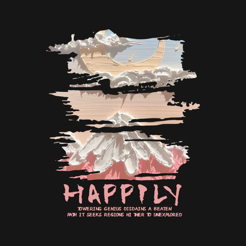 Wolkenberg und Mond Herren Langarm T-Shirt