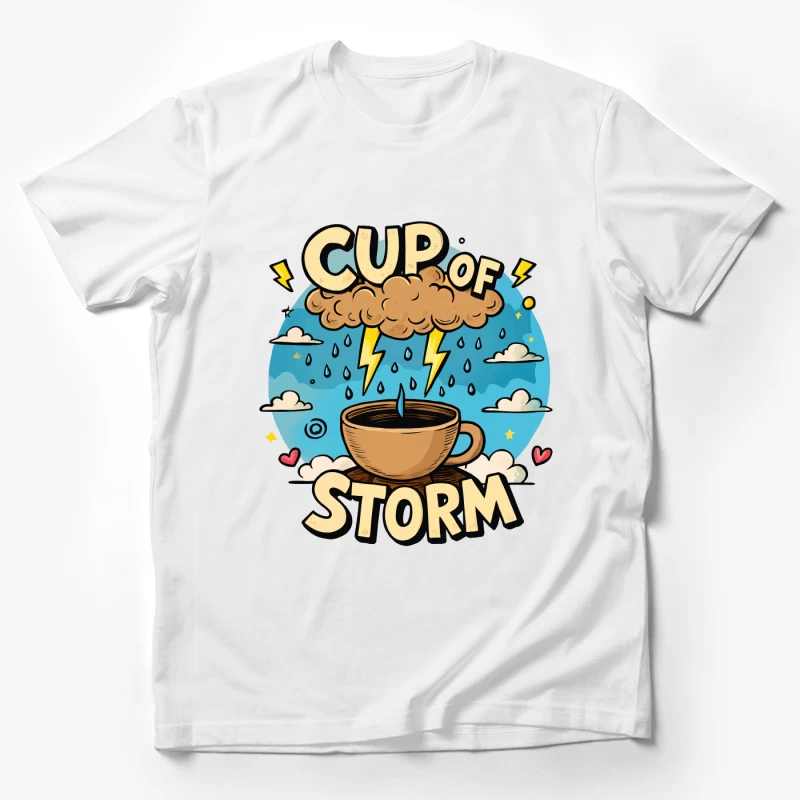 Cup of Storm – Whimsical Pixel Art with Lightning Charm! Male T-Shirt