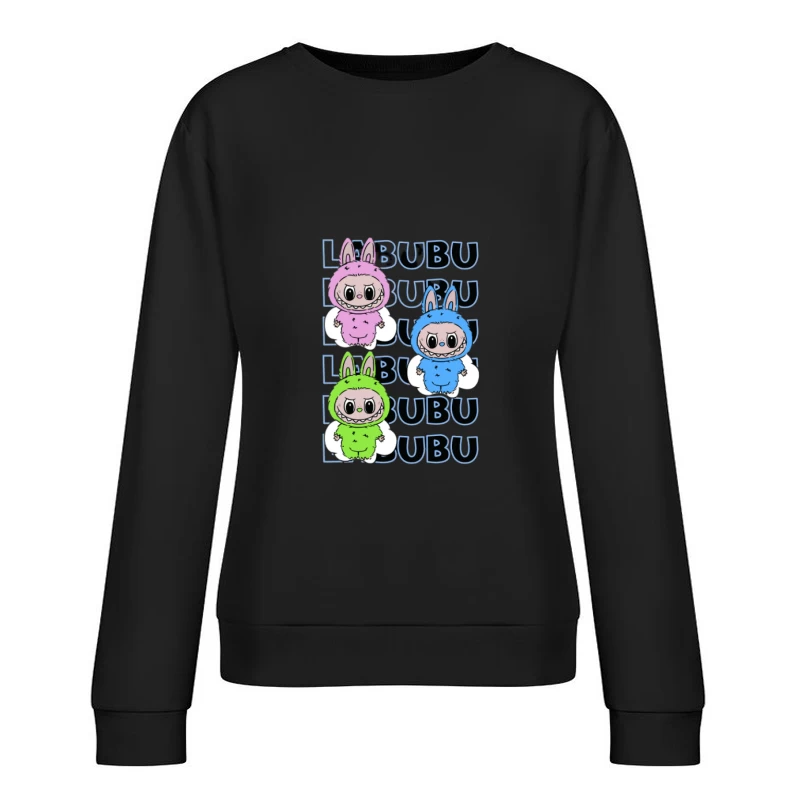 Sourires colorés des personnages LiBubu Femme Sweat-shirt à enfiler