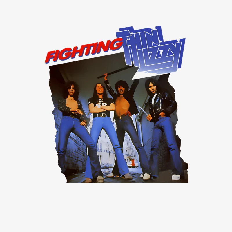 Thin Lizzy "Fighting" Album Cover Promotional Photo from 1970s Female Long Sleeve T-Shirt