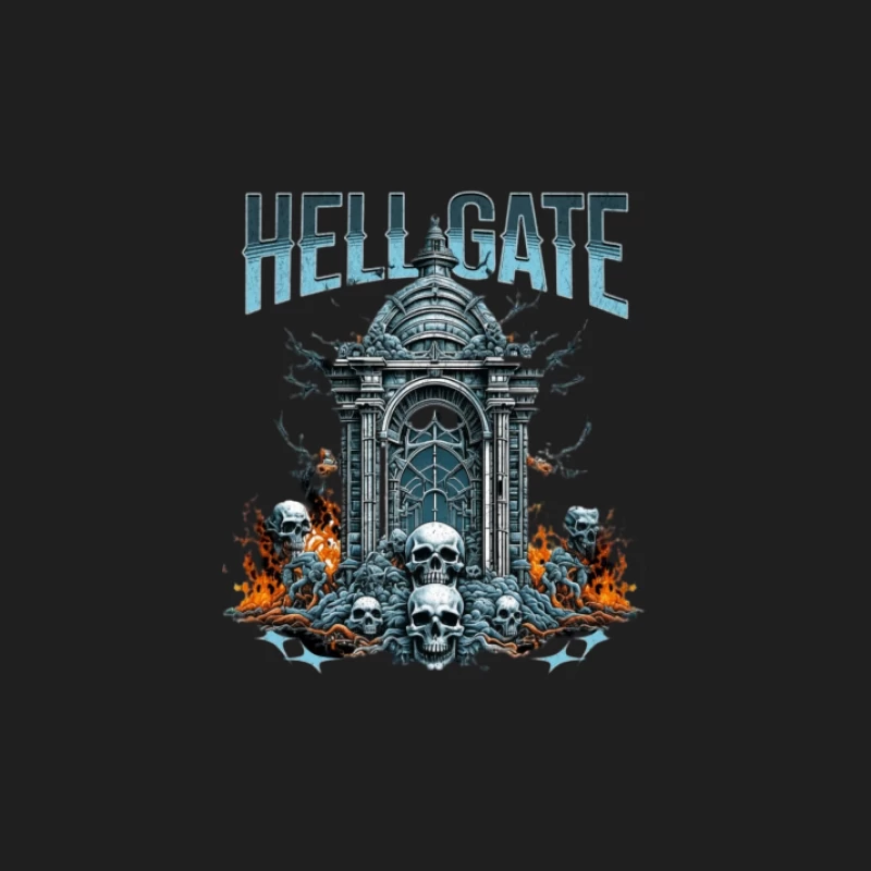 Höllentor mit Totenköpfen und Flammen Herren Tanktops