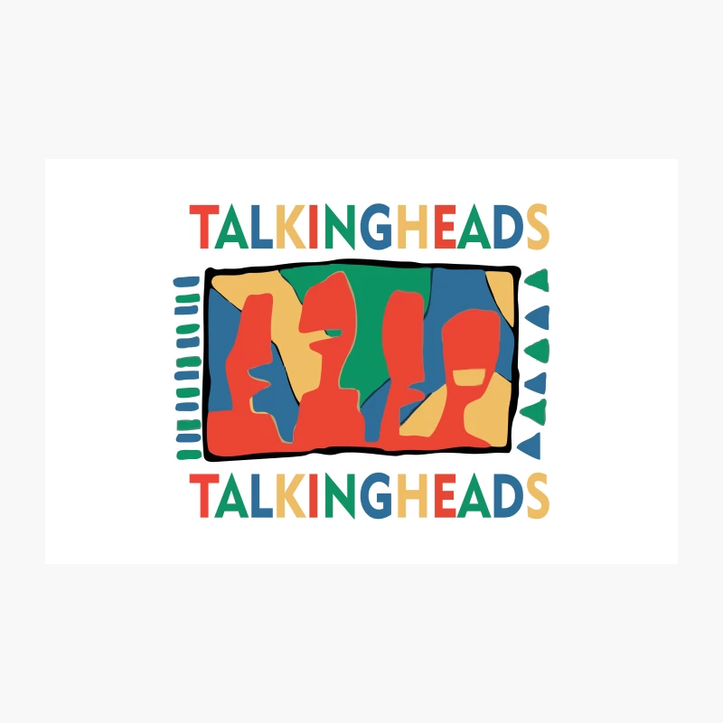 Colorful Minimalist Talking Heads Band Logo Design Travel Mug