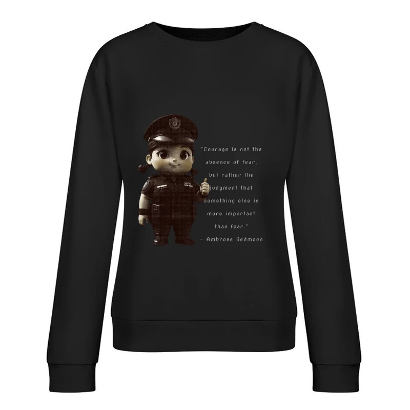 Inspiring Quote on Courage and Fear Female Pullover Sweatshirt