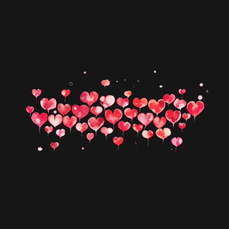 Romantic Watercolor Hearts for Valentine's Day Desk Mat