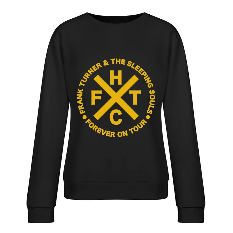 Frank Turner & The Sleeping Souls Band Logo - Forever On Tour Circular Design Female Pullover Sweatshirt