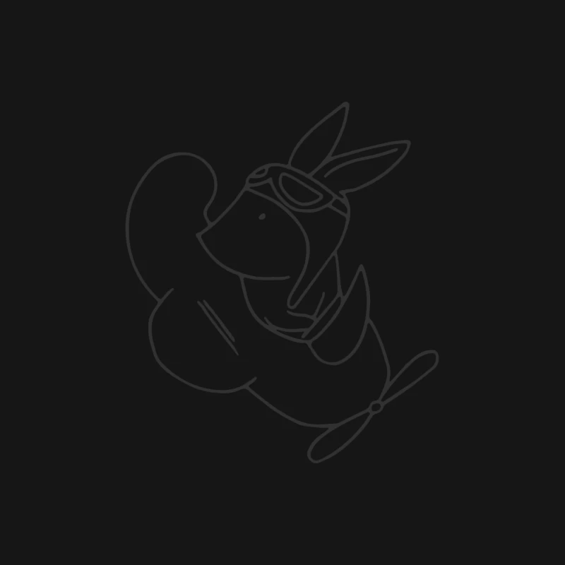 Lapin aviateur en esquisse minimaliste Femme T-Shirt