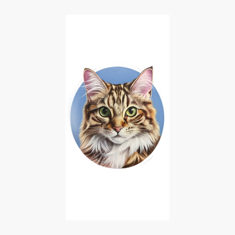Majestic Maine Coon Cat Portrait in Circular Frame iPhone Case