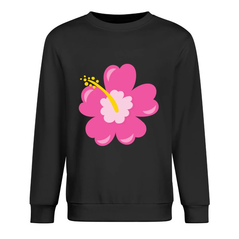 Fleur stylisée rose vif Homme Sweat-shirt à enfiler