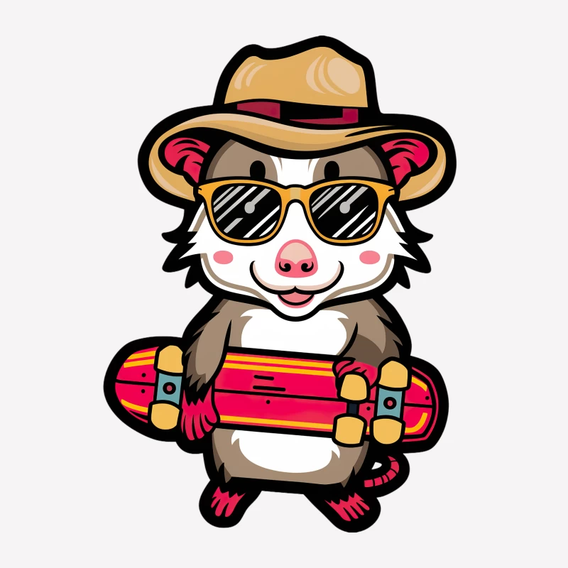 Opossum skateur en vacances Femme T-Shirt