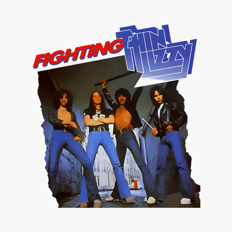 Thin Lizzy "Fighting" Album Cover Promotional Photo from 1970s Cotton Tote Bag