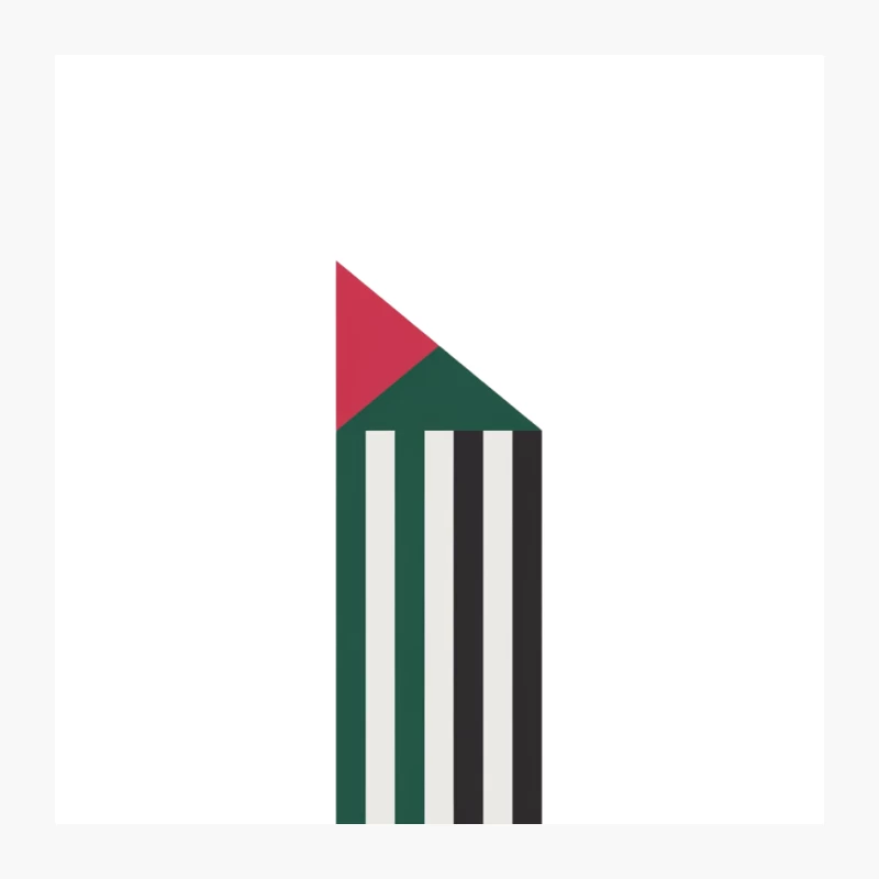 Palestinian Flag: National Symbol with Red, Green, White, and Black Colors Pin