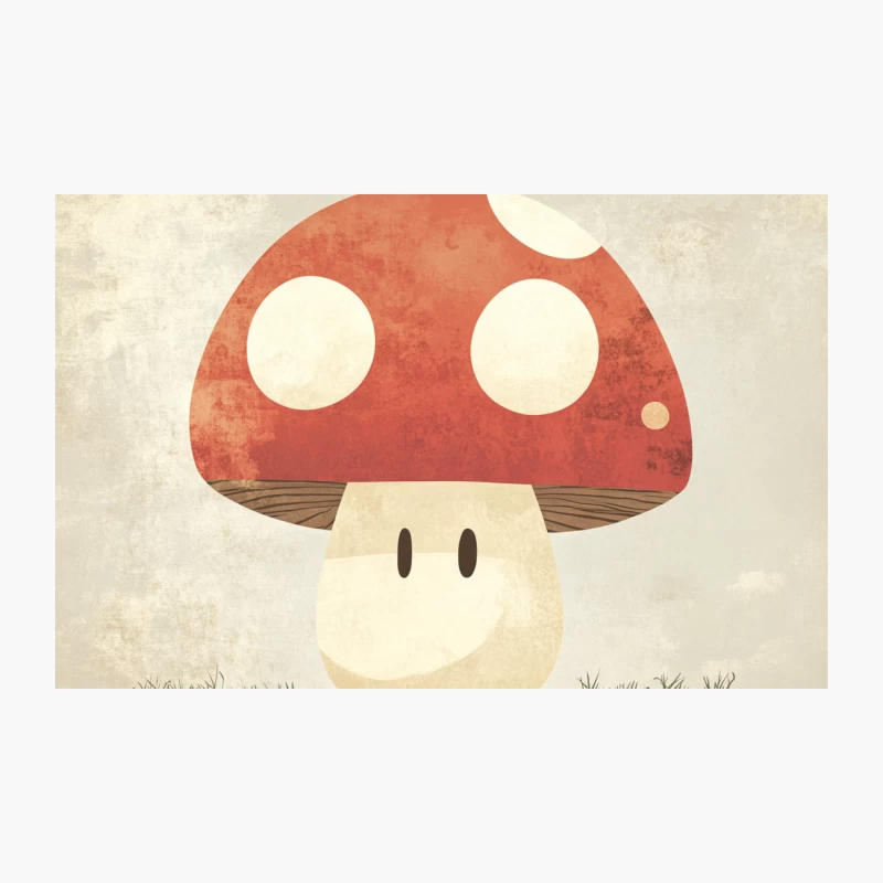 Retro Cartoon Mushroom: Stylized Video Game Illustration Travel Mug