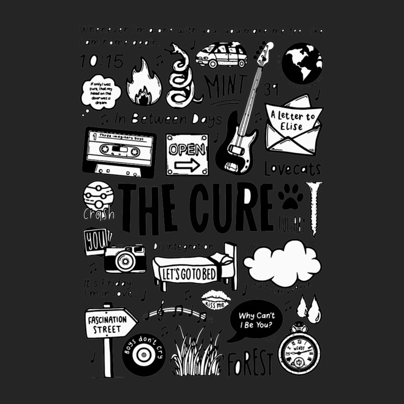 The Cure Band Fan Art Doodle Collection Male Pullover Sweatshirt