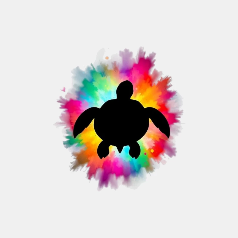 Colorful Turtle Silhouette Art Male Tank Top