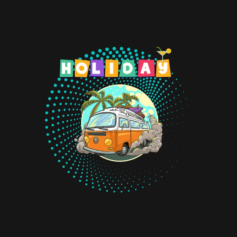 Tropical Holiday Camper Van with Palm Trees Female Long Sleeve T-Shirt