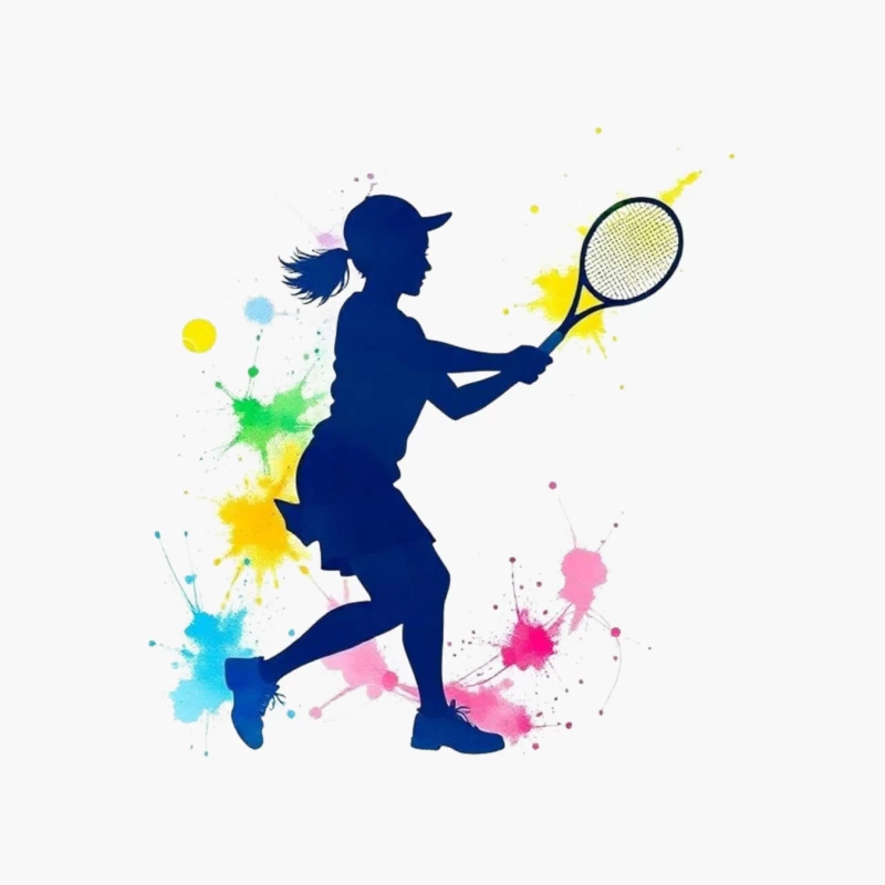 Silhouette of a Female Tennis Player Cotton Tote Bag