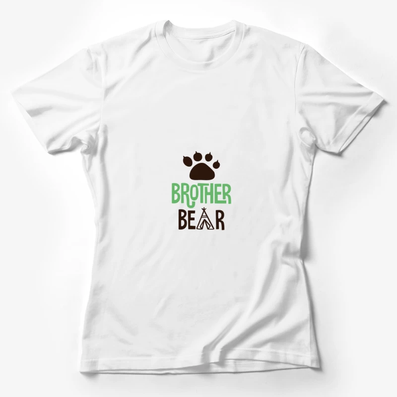 Motif d'ours frère avec empreinte Femme T-Shirt