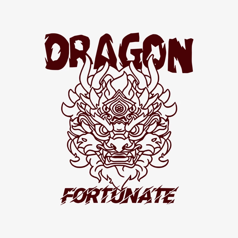 Glücklicher Drache Design Herren Langarm T-Shirt
