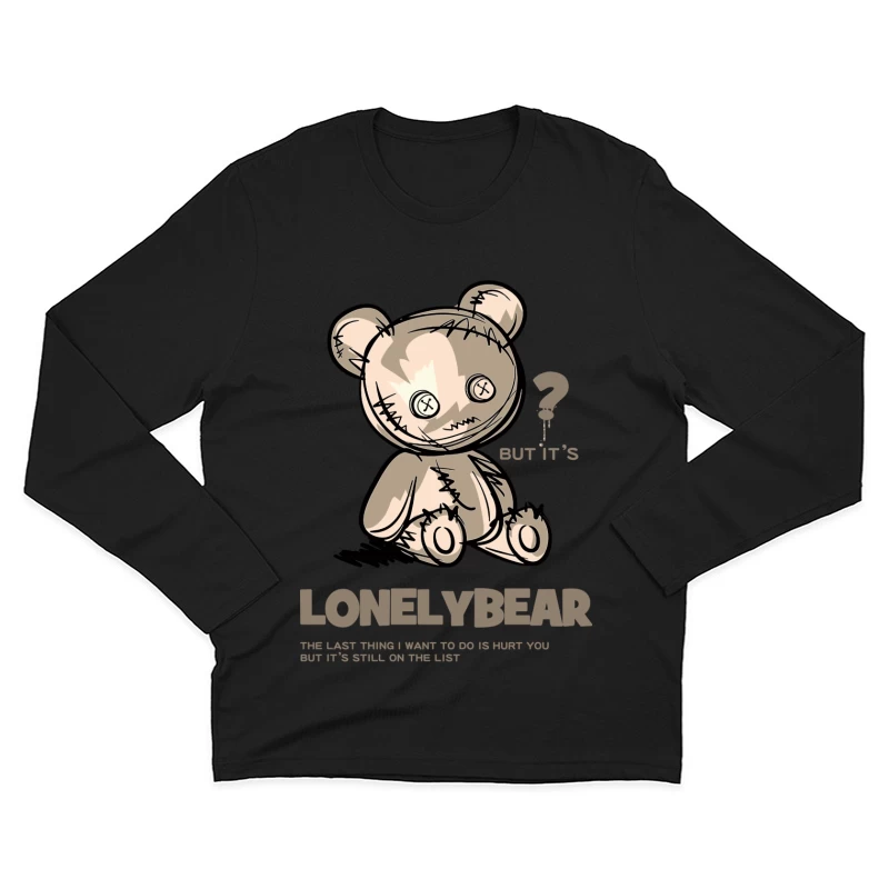 Einsamer Teddy mit dunklem Humor Herren Langarm T-Shirt