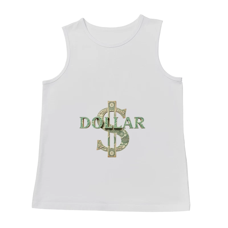 Creative Dollar Sign Typography Made from US Currency Male Tank Top