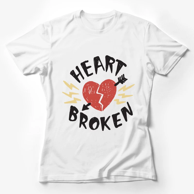 Gebrochenes Herz mit Pfeil Damen T-Shirt