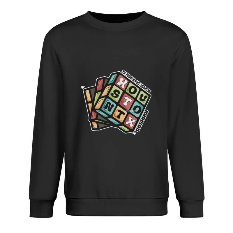 Bunter Würfel Houston Design Herren Pullover Sweatshirt