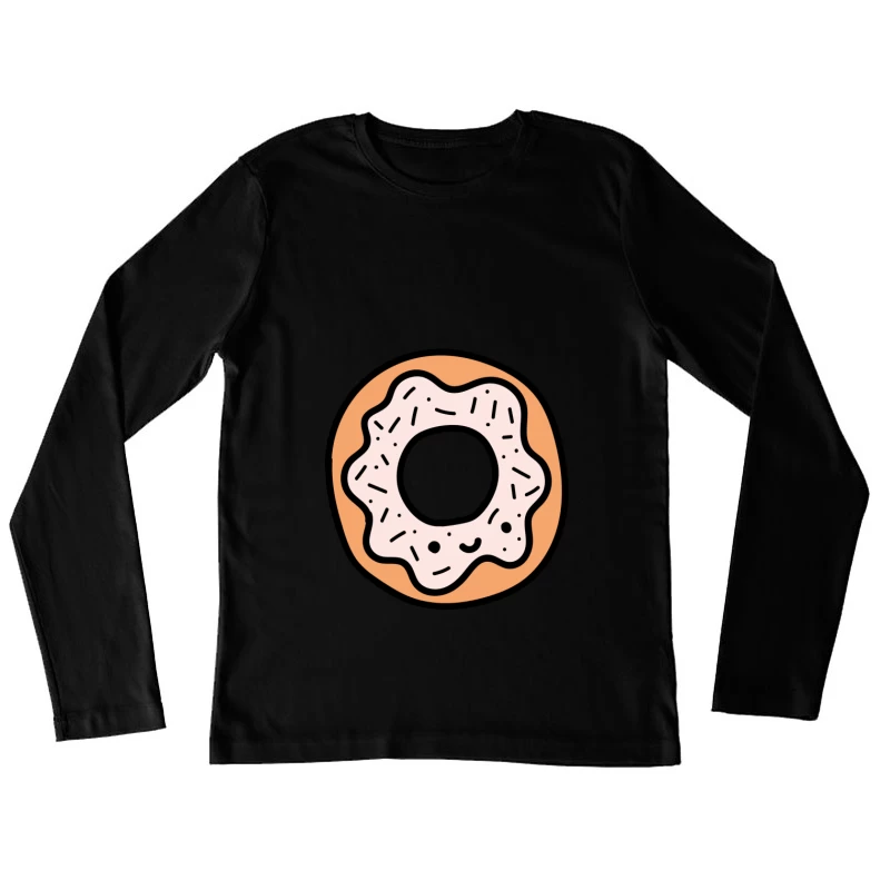 Beignet mignon avec glaçage rose Femme Manches Longues T-Shirt