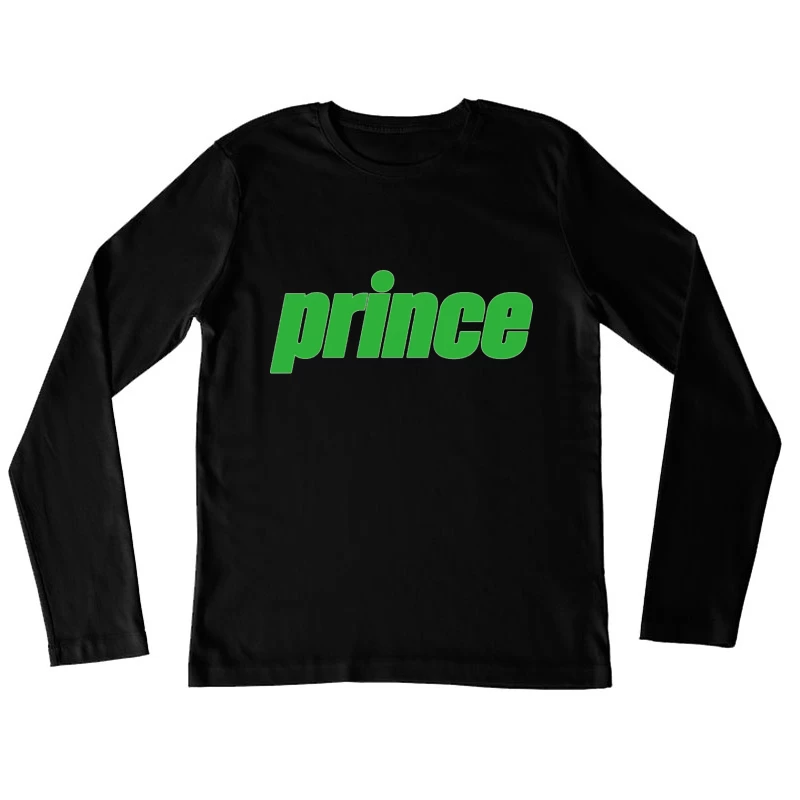 Prince Sports Brand Green Logo Female Long Sleeve T-Shirt