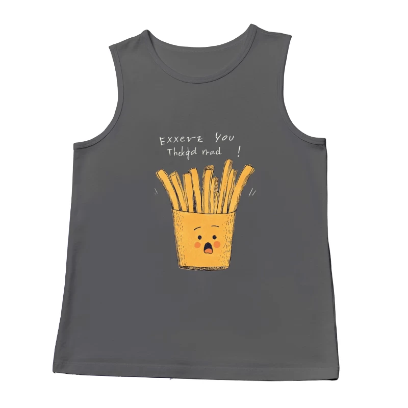 Cute Cartoon French Fries with Facial Expression Male Tank Top