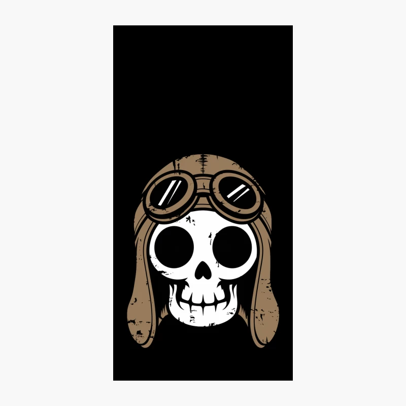 Vintage Steampunk Skull with Aviator Hat and Goggles Illustration iPhone Case