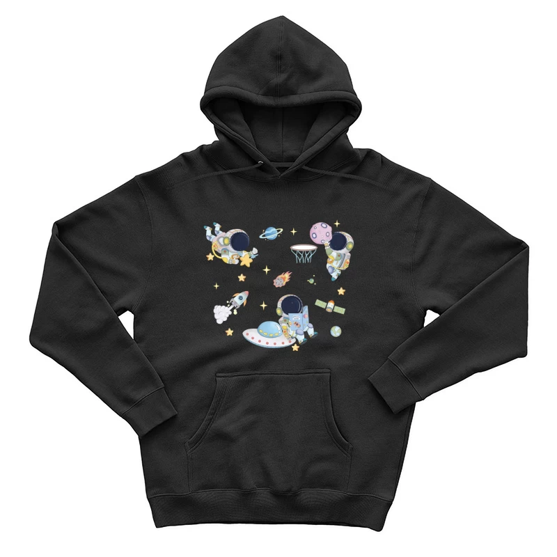 Niedliche Astronauten im Weltraum-Abenteuer Herren Pullover Hoodie