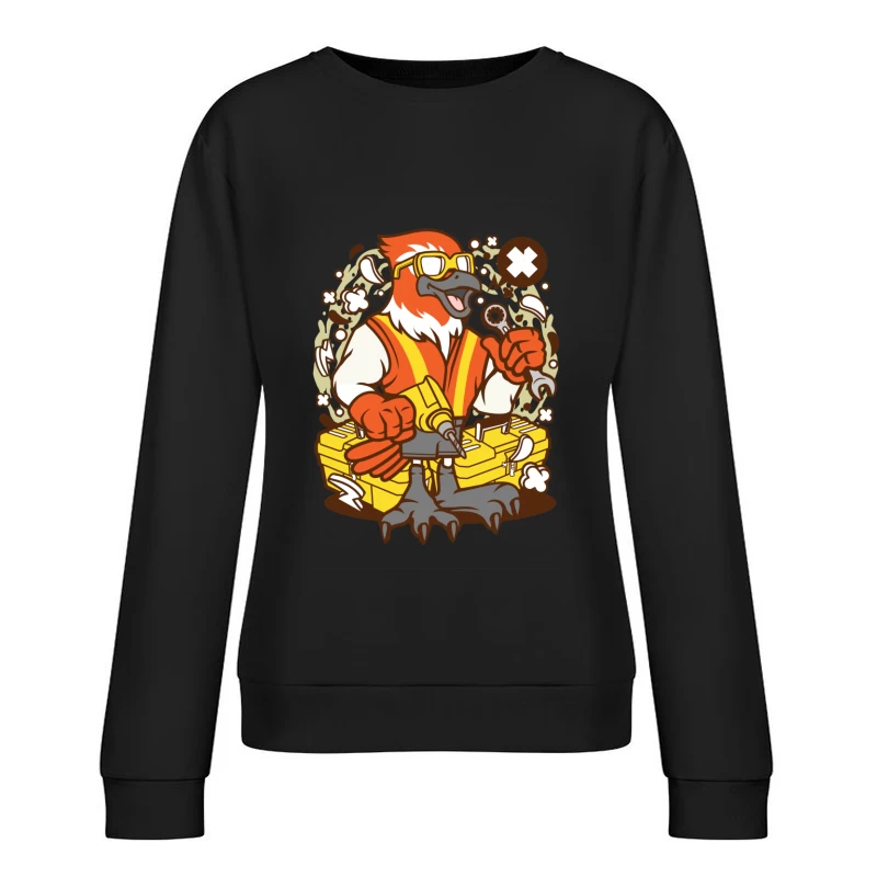 Oiseau bricoleur avec outils Femme Sweat-shirt à enfiler