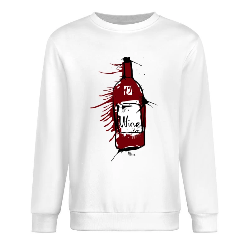 Illustration artistique de bouteille de vin Homme Sweat-shirt à enfiler