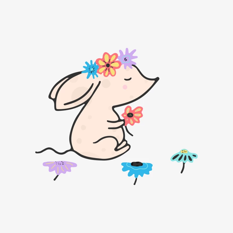 Souris mignonne avec des fleurs Homme Sweat-shirt à enfiler