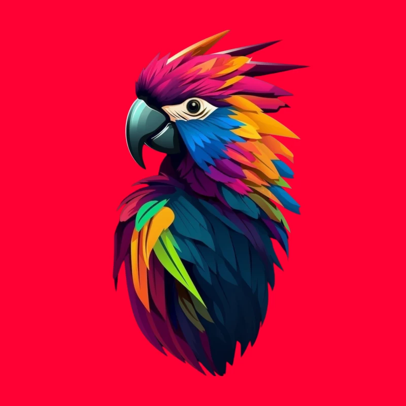 Colorful Parrot Illustration Throw Pillow