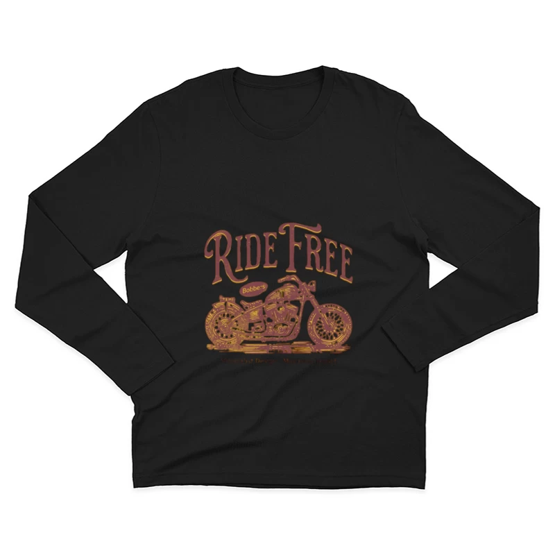 Rouler Libre avec Design Minimaliste de Moto Homme Manches Longues T-Shirt