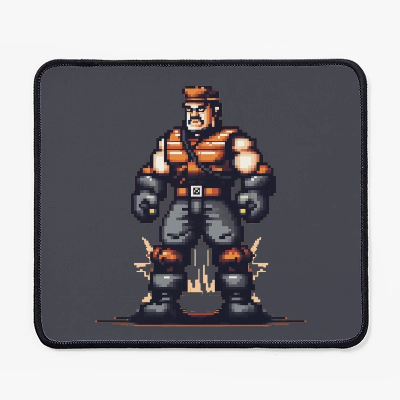 Retro Pixel Art Military Combat Hero Mouse Pad