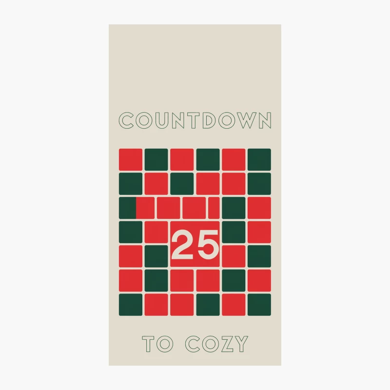 Minimalist Christmas Countdown Calendar Design in Red and Green iPhone Case