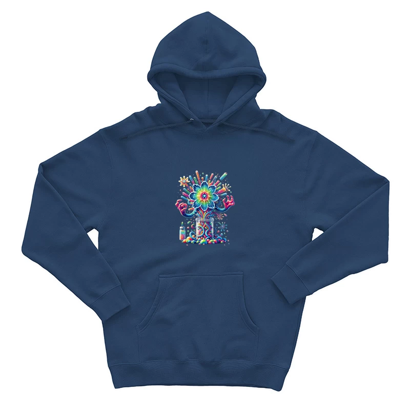 Vibrant Rainbow Flower Explosion from Mason Jar Male Pullover Hoodie