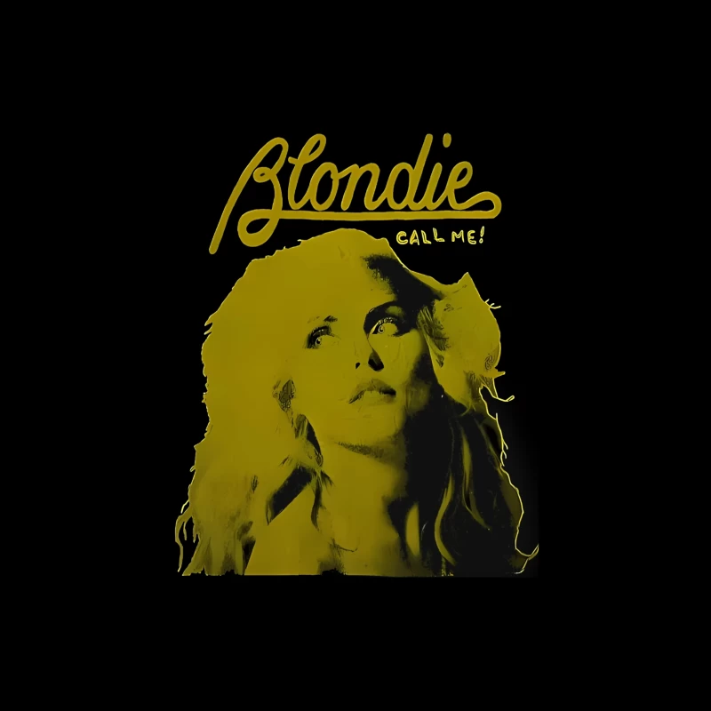 Vintage Blondie "Call Me" Album Cover in Yellow Monochrome Tapestry