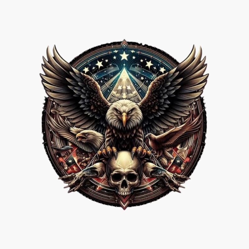 Eagle and Skull Symbolism in Fantasy Art Cotton Tote Bag