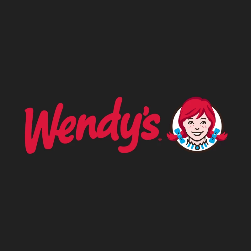Wendy's Restaurant Chain Logo with Red Text and Iconic Mascot Bucket Hat