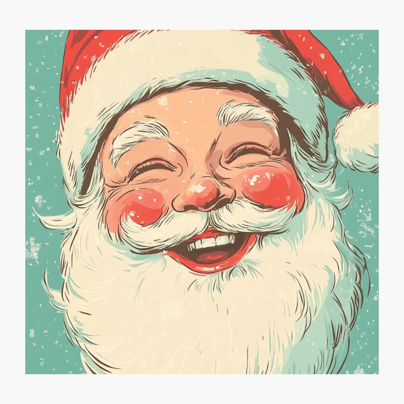 Vintage Jolly Santa Claus Christmas Illustration Throw Pillow