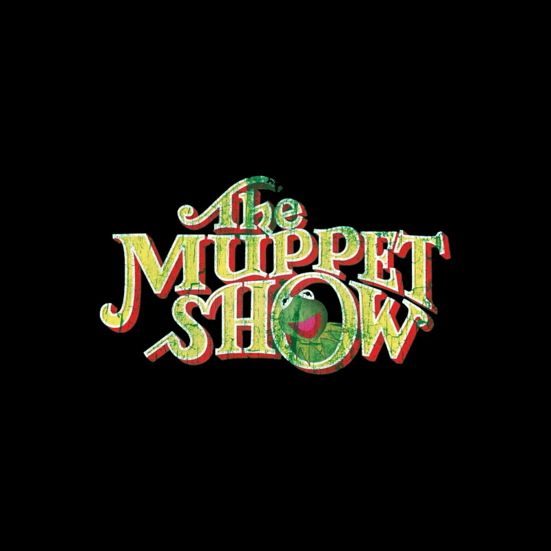 Vintage Logo Design of The Muppet Show with Green Frog Character Travel Mug