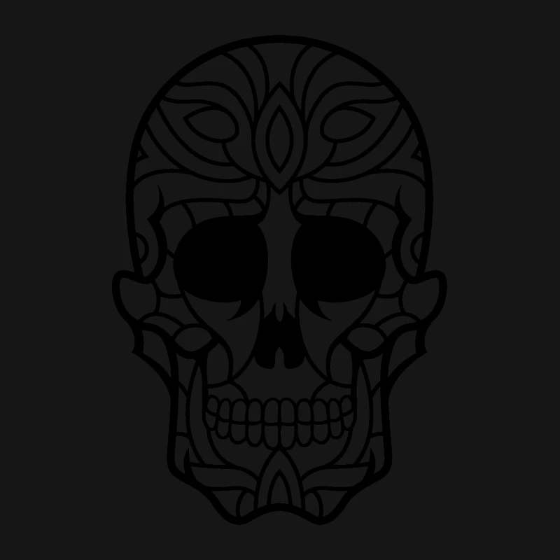 Design de crâne tribal stylisé Homme Manches Longues T-Shirt